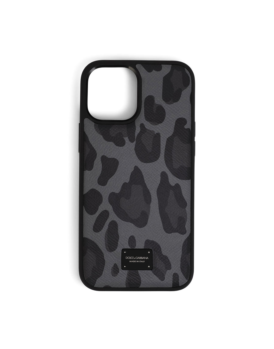 Dauphine calfskin iPhone 12 Pro Max cover with logo print