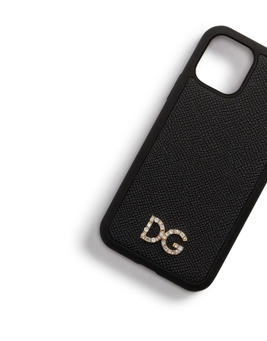 Dauphine calfskin iPhone 11 Pro cover with rhinestone-detailed DG logo