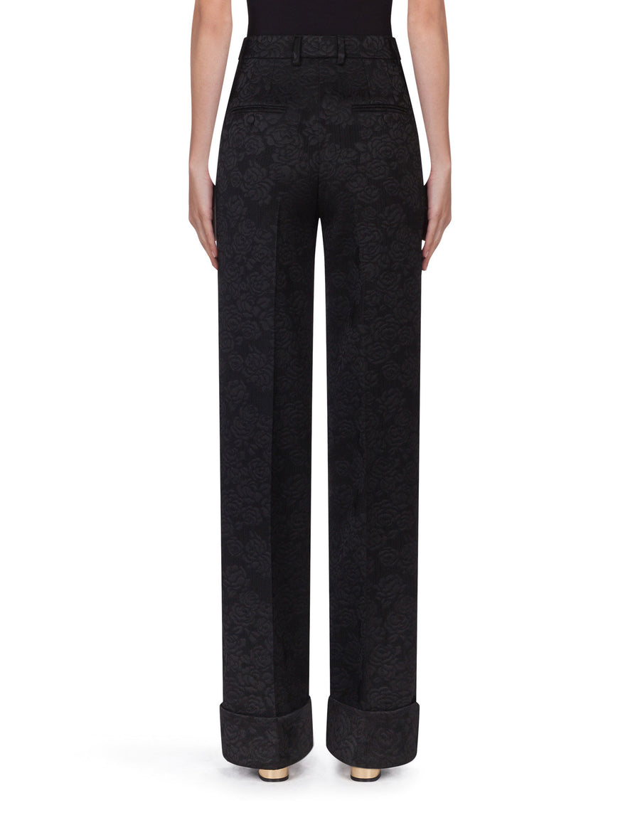 Flare jacquard trousers