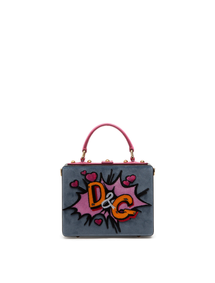 Velvet Dolce Box bag with embroidery