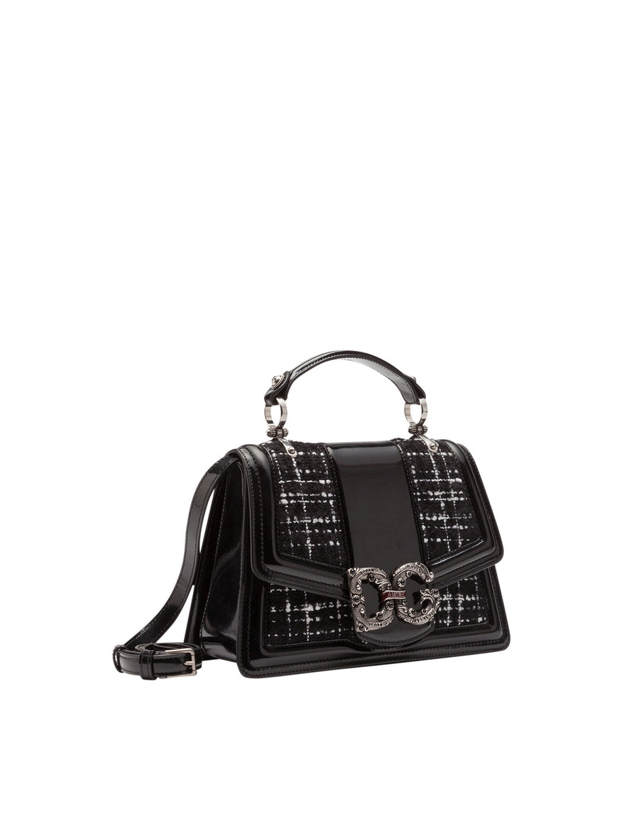 DG Amore bag in polished calfskin and tweed