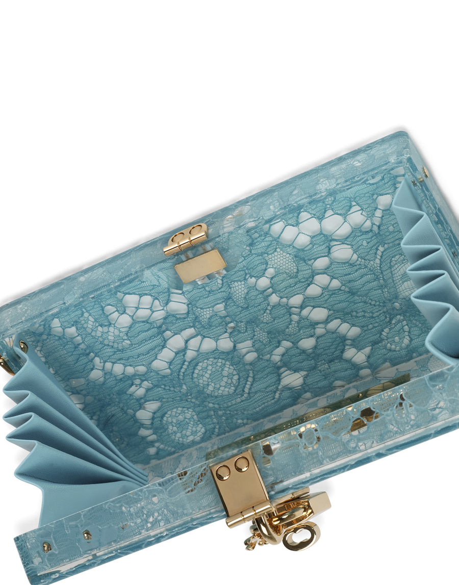 Dolce Box clutch in plexiglass and lace