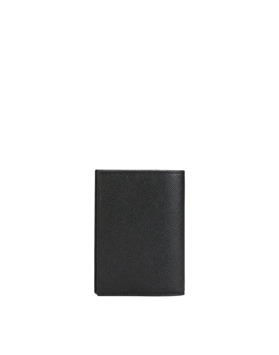 Dauphine calfskin passport holder with branded plate