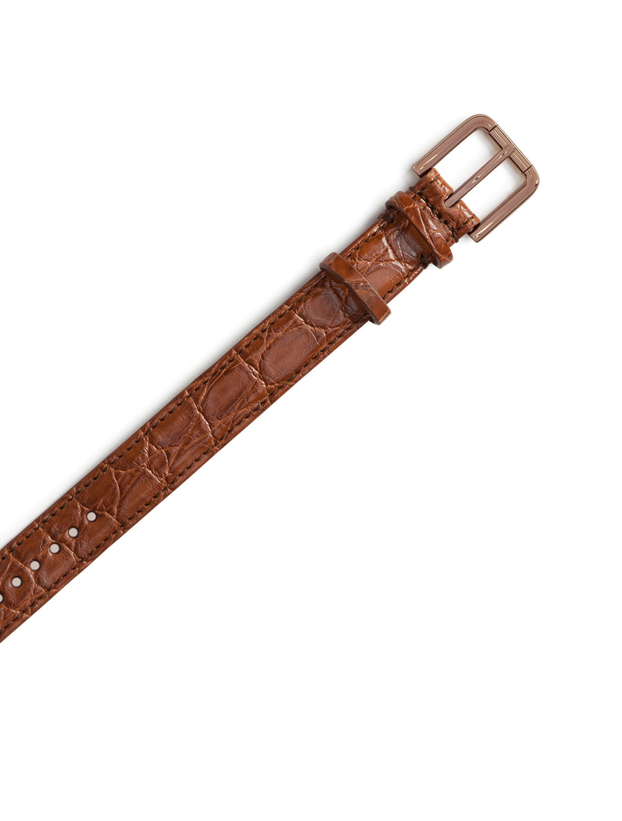 Crocodile-print leather bracelet