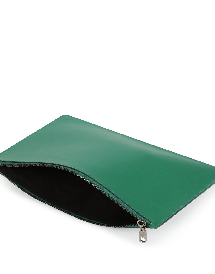 Document holder in calf leather with printed logo