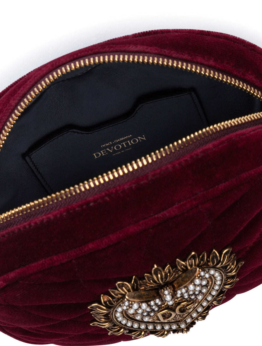 DEVOTION CAMERA BAG IN QUILTED SMOOTH VELVET