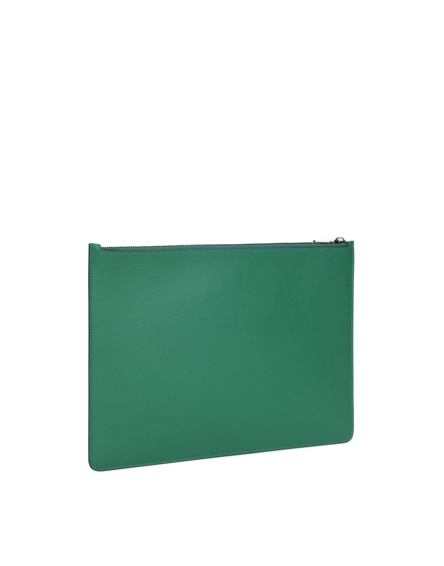 Document holder in calf leather with printed logo