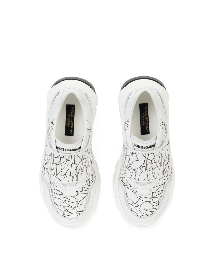 Calfskin Daymaster sneakers with Dolce&Gabbana print