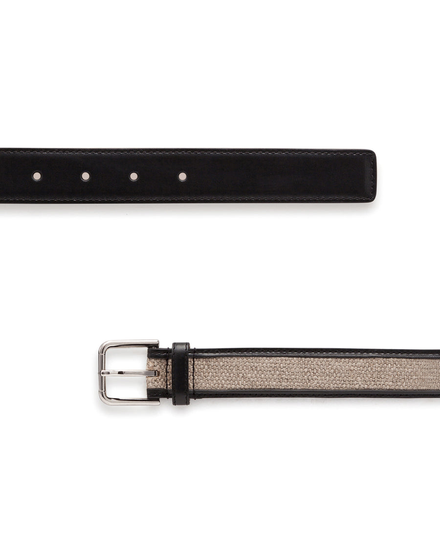 Linen and calfskin belt