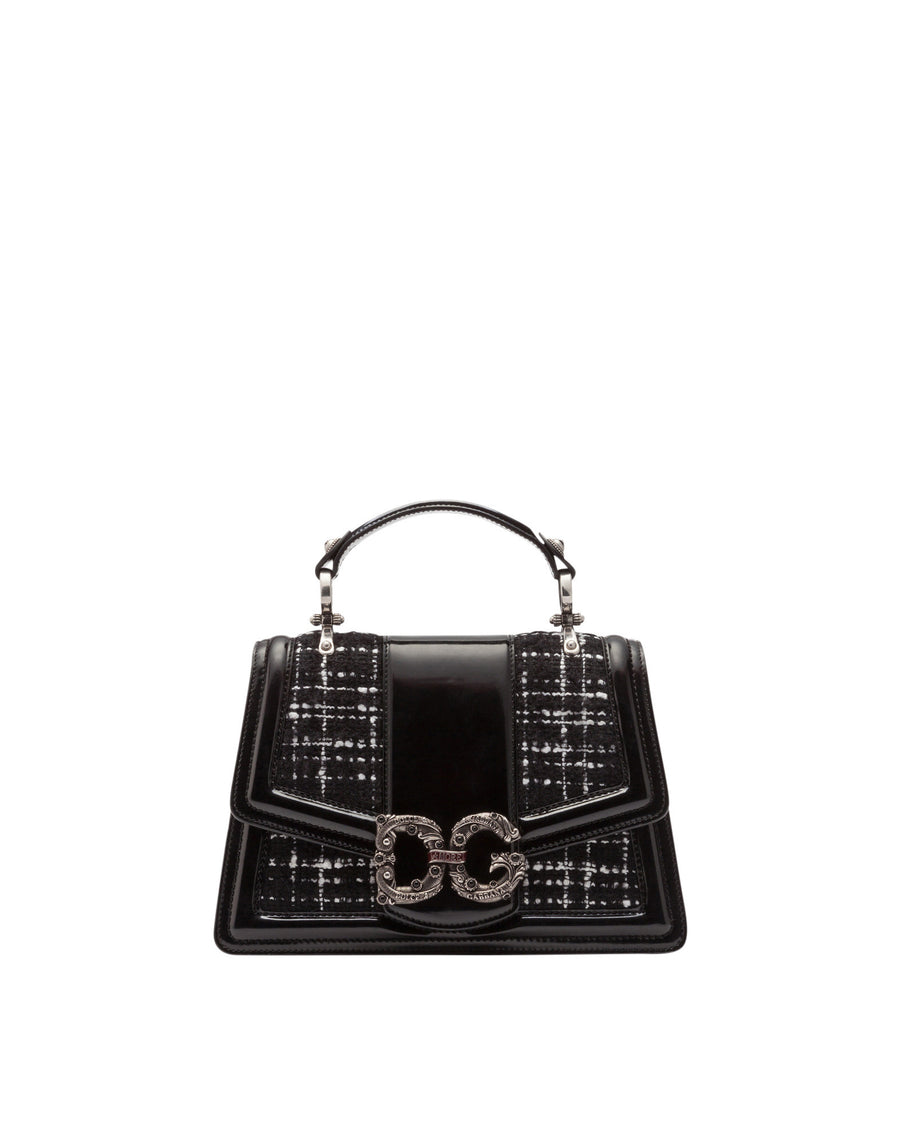 DG Amore bag in polished calfskin and tweed