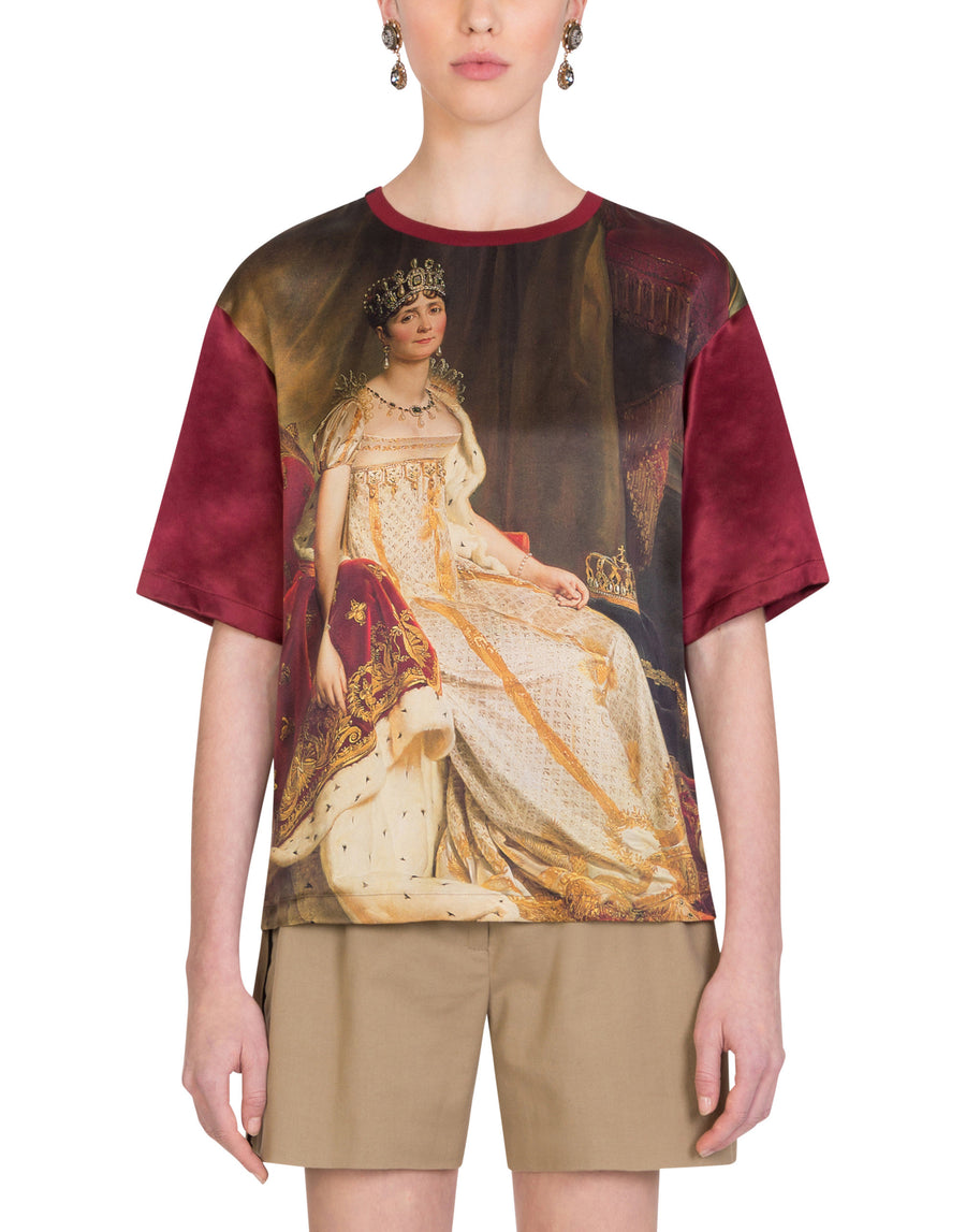 Satin t-shirt with josephine bonaparte print