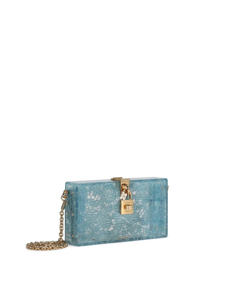 Dolce Box clutch in plexiglass and lace