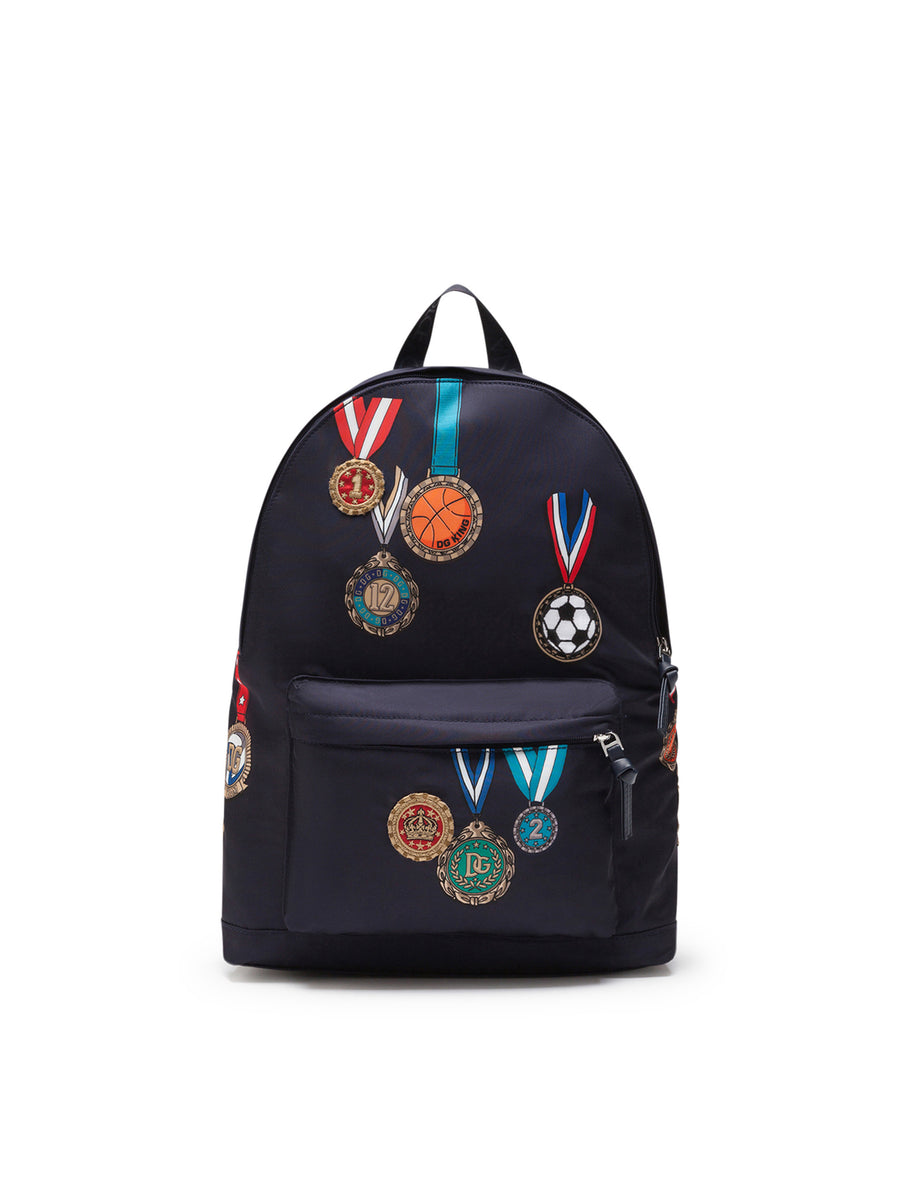 NYLON BACKPACK WITH MEDAL PRINT