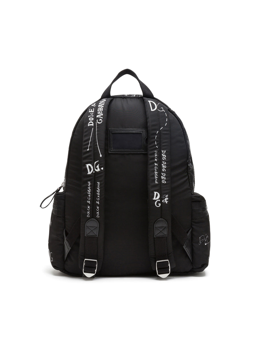 NYLON BACKPACK WITH LOGO PRINT