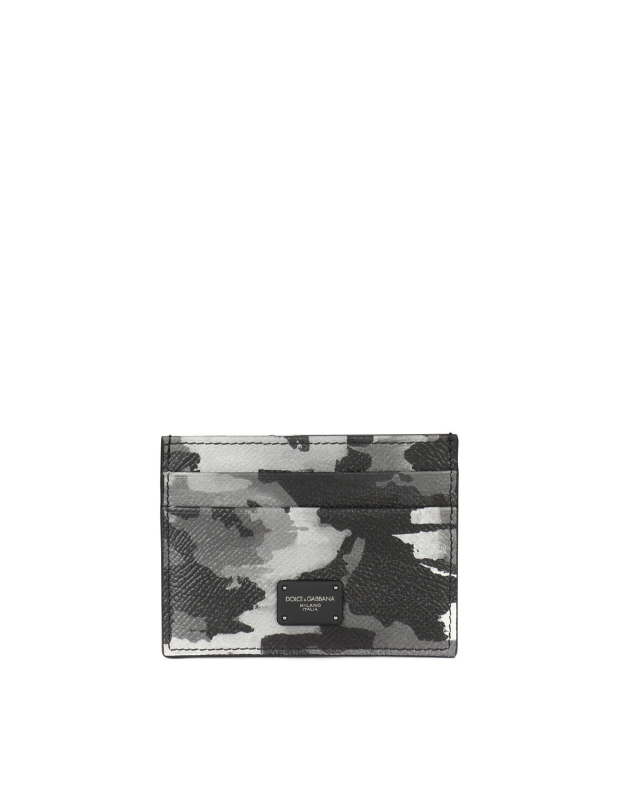 Dauphine calfskin card holder with logo print