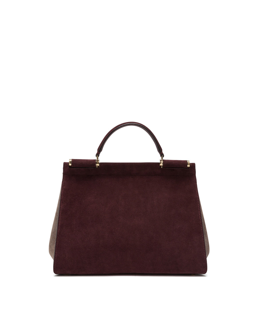 Shopping bag in solid-coloured suede