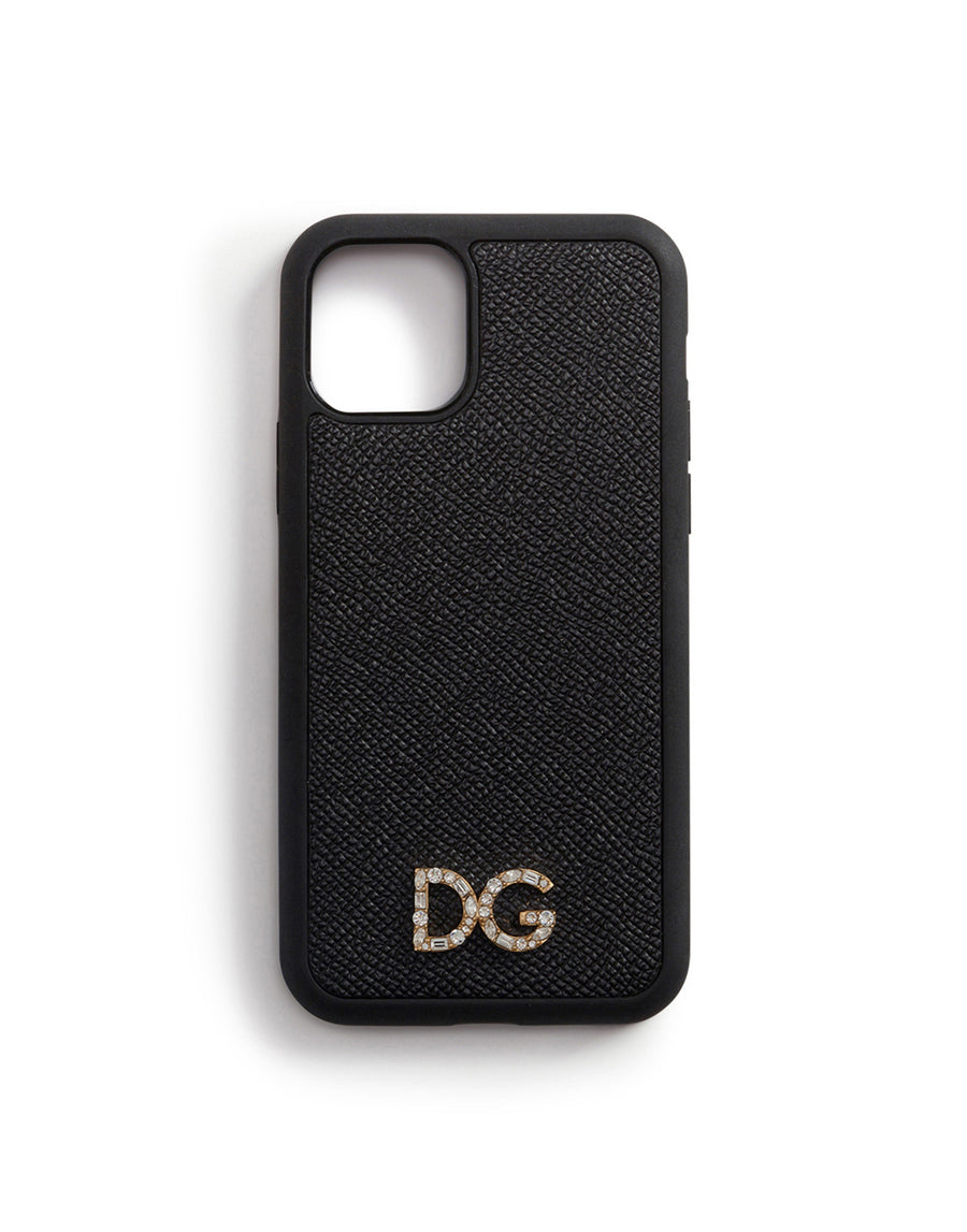 Dauphine calfskin iPhone 11 Pro cover with rhinestone-detailed DG logo