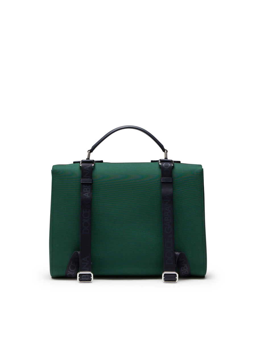 NYLON SATCHEL WITH MEDAL PRINT