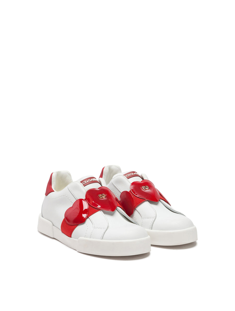 Portofino light sneakers in nappa leather with hearts